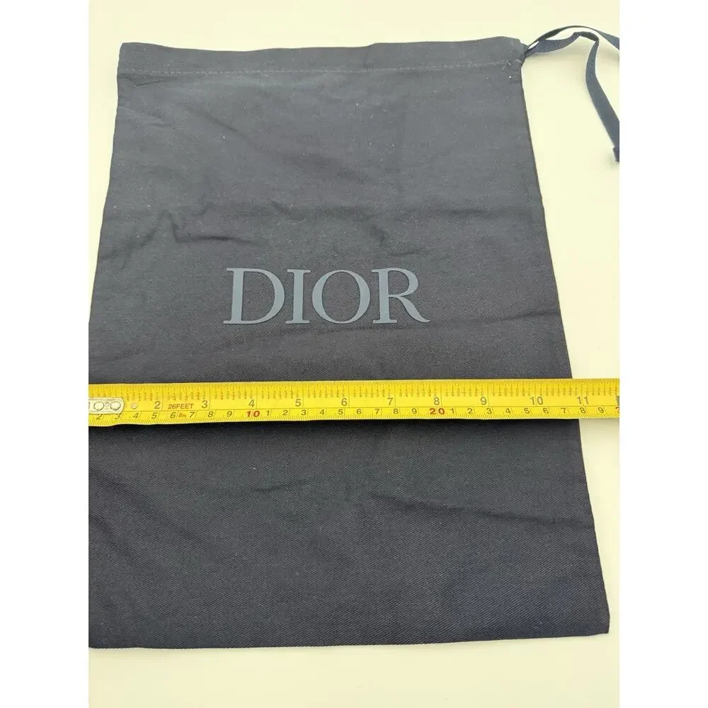 Authentic Christian Dior Homme Black Cotton Drawstring Dust Bag Pouch